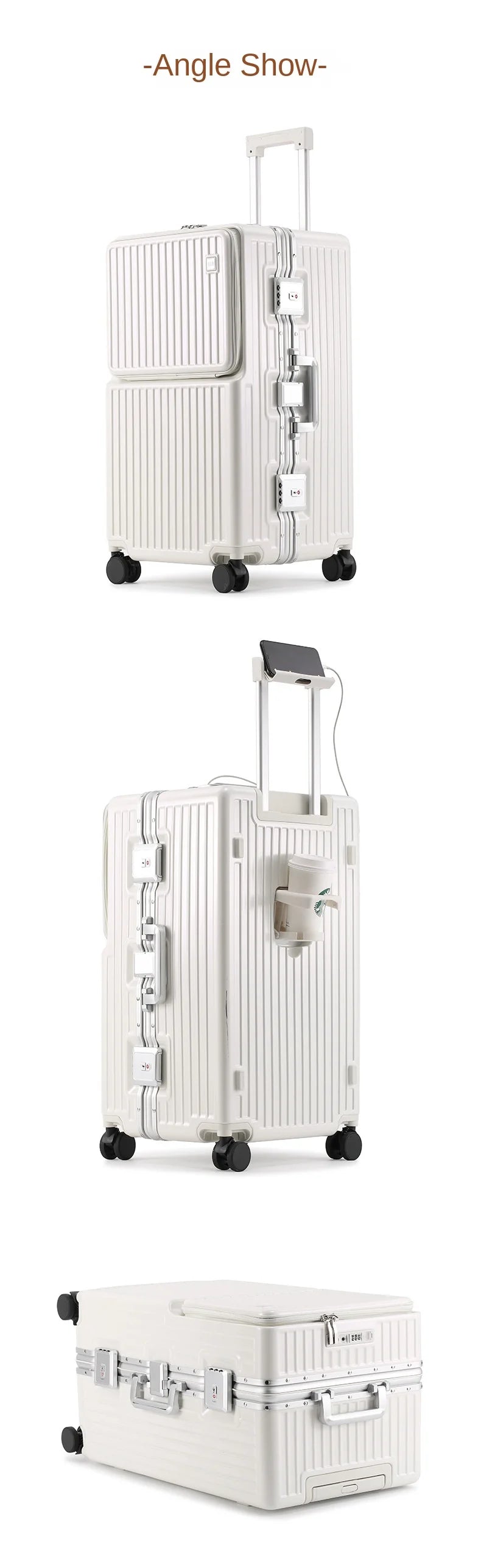 Large Capacity Travel Suitcase Aluminum frame