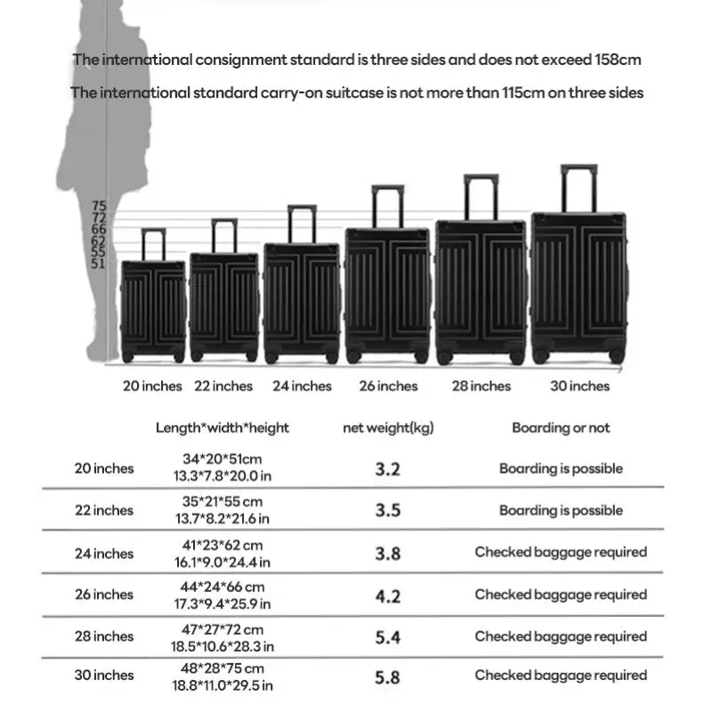 Aluminum-magnesium Travel Suitcase