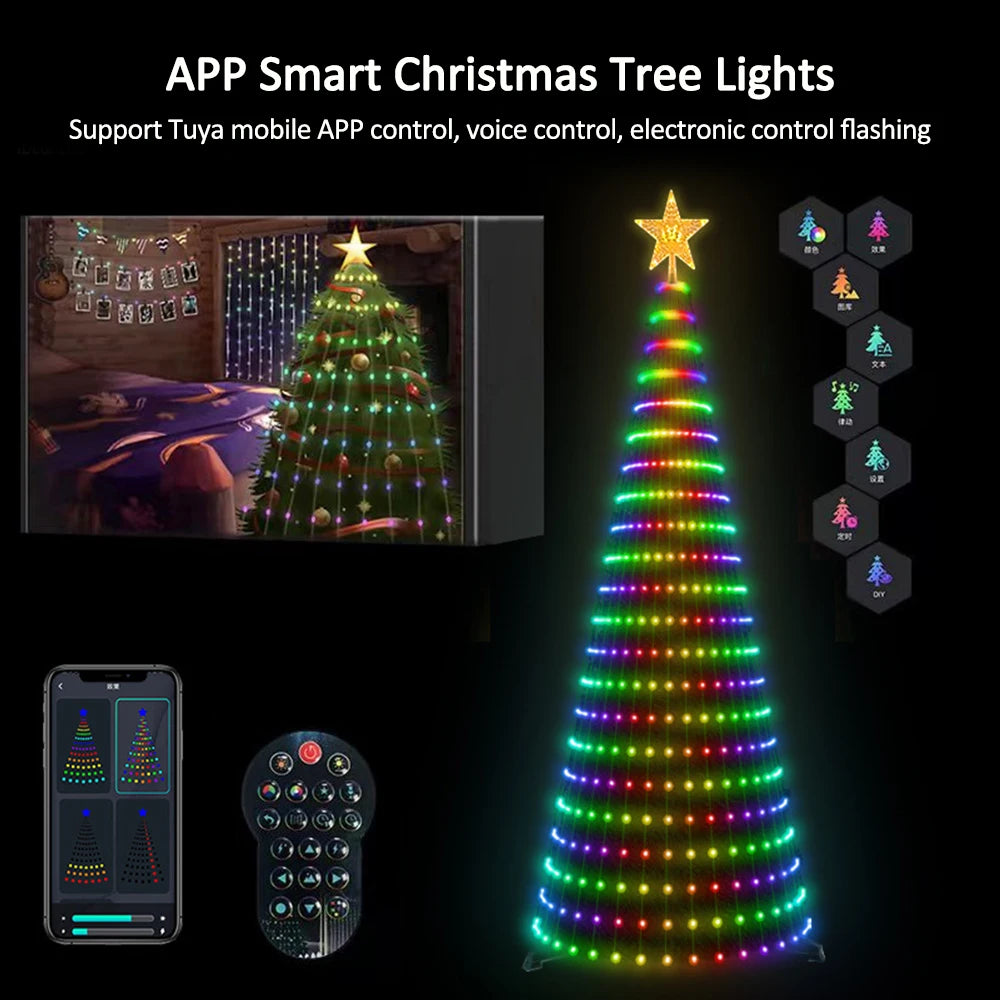 Christmas Tree Star Lights Smart Color Change