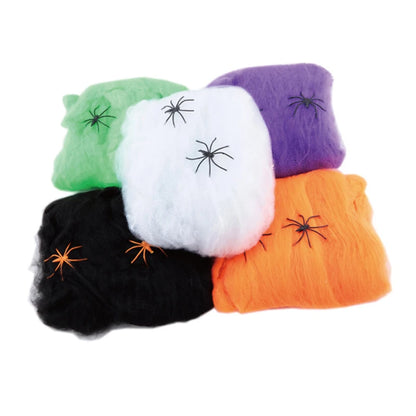 White Stretchy Cobweb Artificial Spider Web Halloween