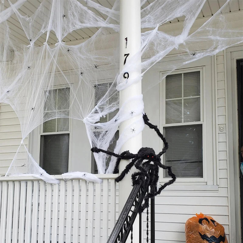 White Stretchy Cobweb Artificial Spider Web Halloween