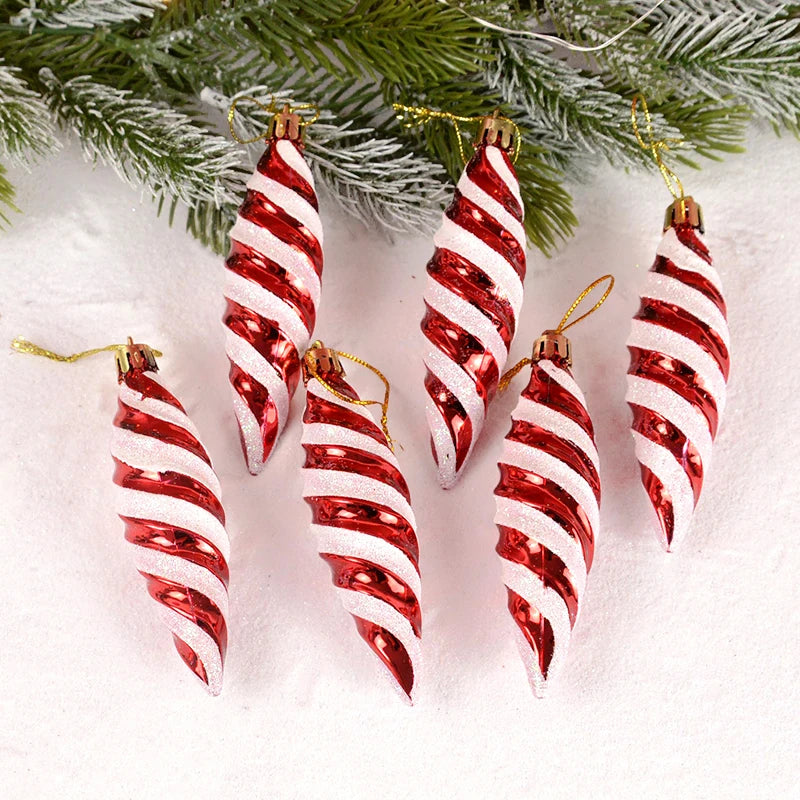 6pcs Christmas Lollipop Candy Cane Pendant