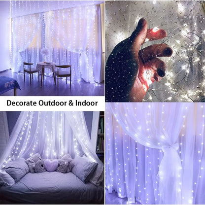 Christmas Lights LED Fairy String Curtain Lights 8 Modes