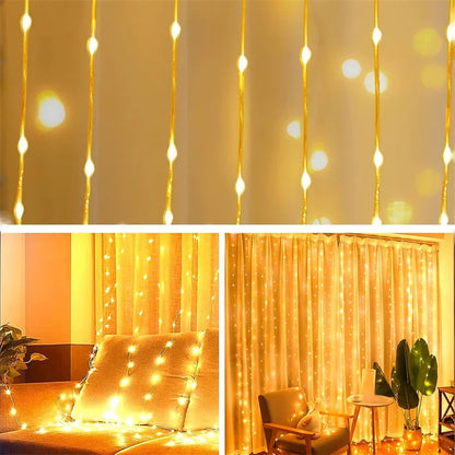 Christmas Lights LED Fairy String Curtain Lights 8 Modes