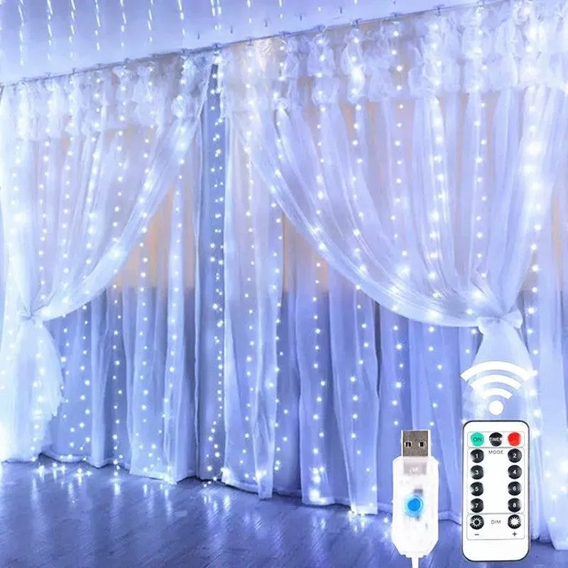 Christmas Lights LED Fairy String Curtain Lights 8 Modes