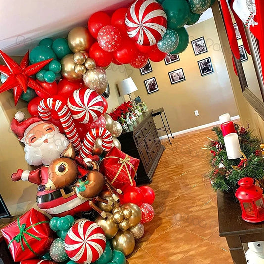 Christmas Balloons Garland Green Red Box Candy