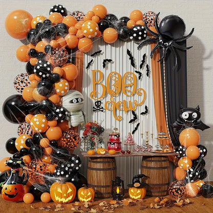 Halloween Balloon Garland Set with Pumpkin