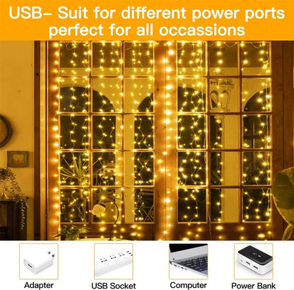 Christmas Lights LED Fairy String Curtain Lights 8 Modes