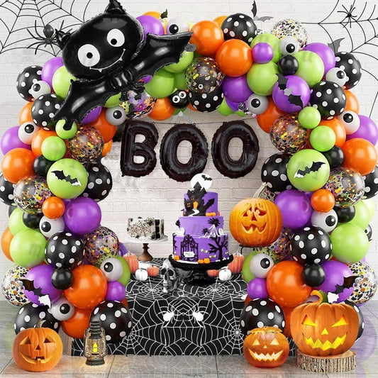 Halloween Pumpkin Balloon Garland Arch