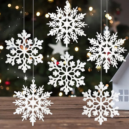 12pcs Plastic Snowflakes