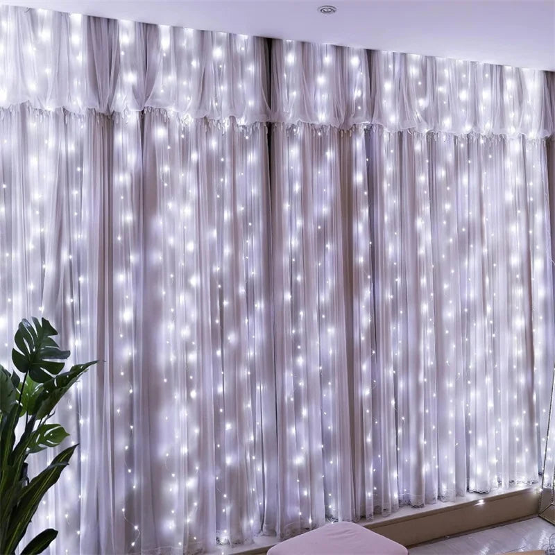 Christmas Lights LED Fairy String Curtain Lights 8 Modes