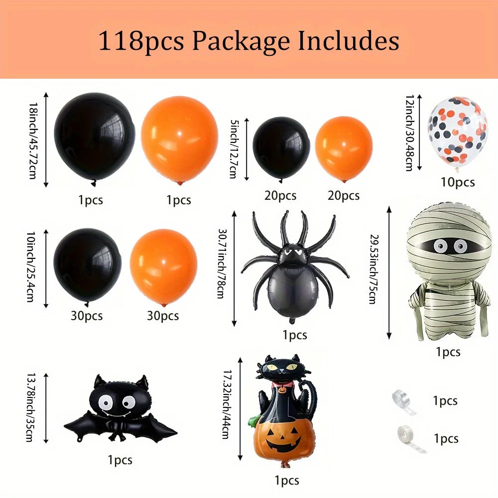 Halloween Balloon Garland Set with Pumpkin