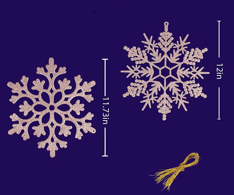 12pcs Plastic Snowflakes