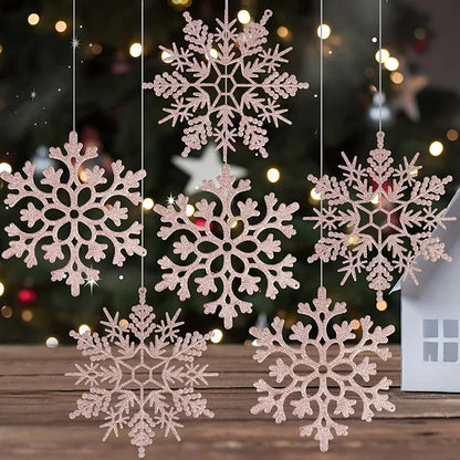 12pcs Plastic Snowflakes