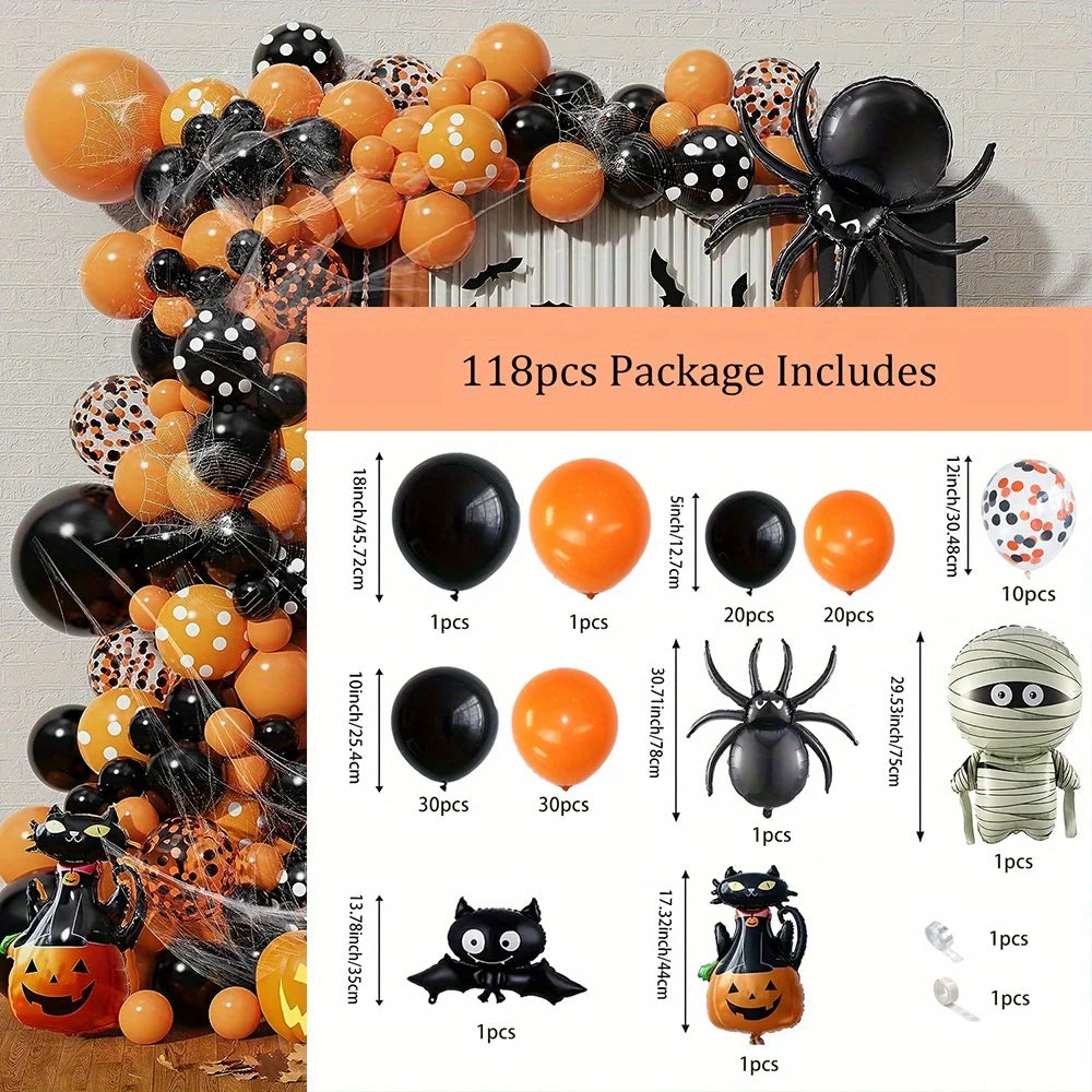 Halloween Balloon Garland Set with Pumpkin