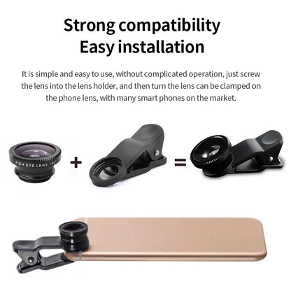 3in1 Fisheye Wide Angle Micro Camera Lens for iPhone