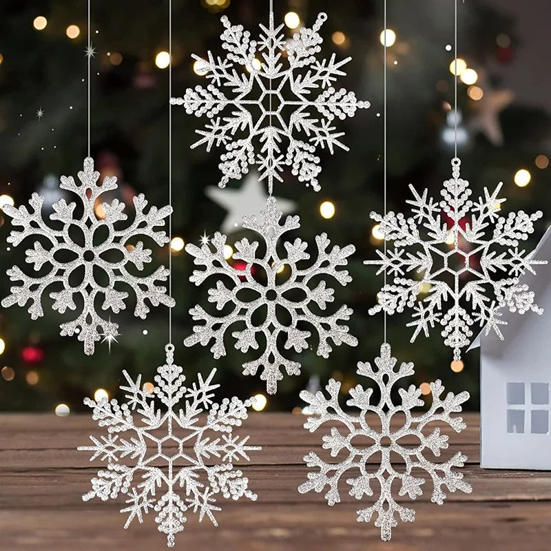 12pcs Plastic Snowflakes