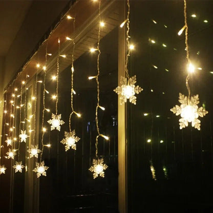 Christmas Decorations 2024 Snowflake Window Curtain Garlands