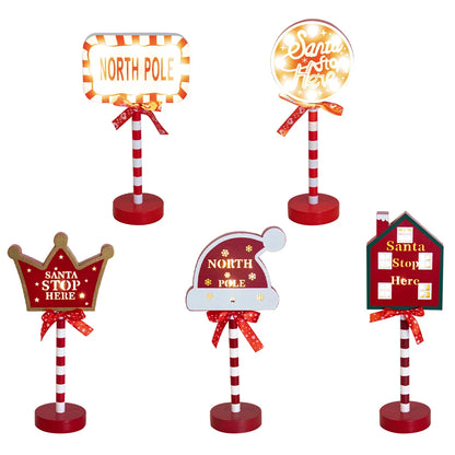 Christmas Retro Lamp North Pole Sign LED